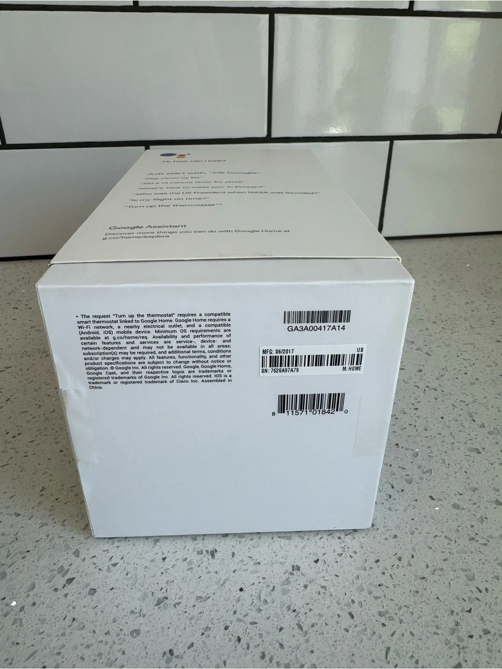 Google Home Voice-Activated Smart Speaker – White – Google Assistant EUC